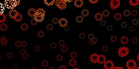 Dark green, red vector background with bubbles.