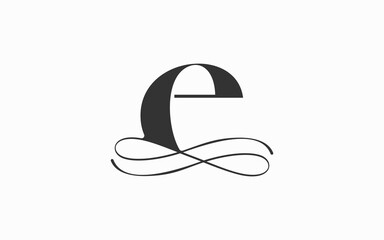 initial letter E luxury logo monogram design element, woman beauty