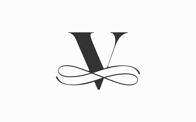 initial letter V luxury logo monogram design element