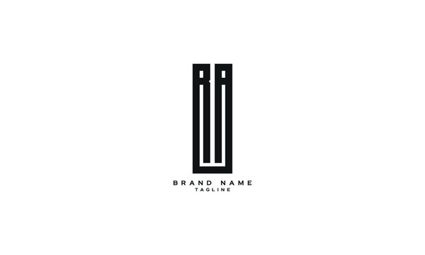 RWR, Abstract initial monogram letter alphabet logo design