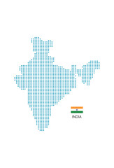 Fototapeta na wymiar India map design blue circle, white background with India flag.