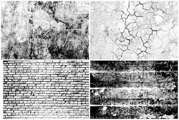 Set textures, grunge concrete surface, old wall texture, vintage background, blank retro template for advertising banner design, rough material, grungy textured background closeup.