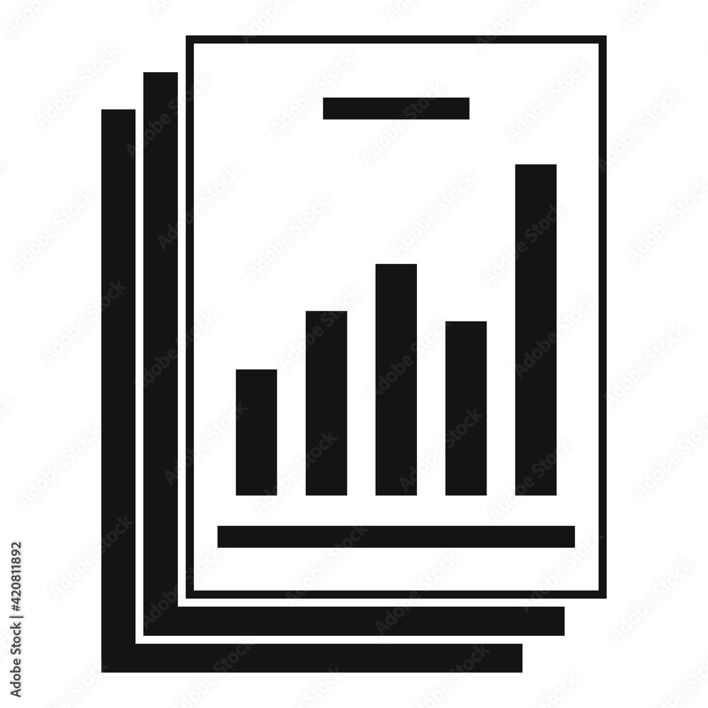 Poster restructuring analysis icon, simple style