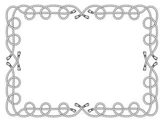 rope knot frame black and white isolated