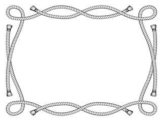 rope knot frame black and white isolated