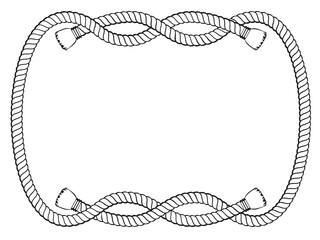 rope knot frame black and white isolated