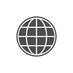 Globe or world map glyph icon