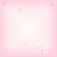 Cherry Sakura Blossom Confetti. Blooming Cosmetics Ad Elegant Floral