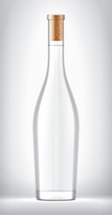 Glass Bottle on background. Cork version. 