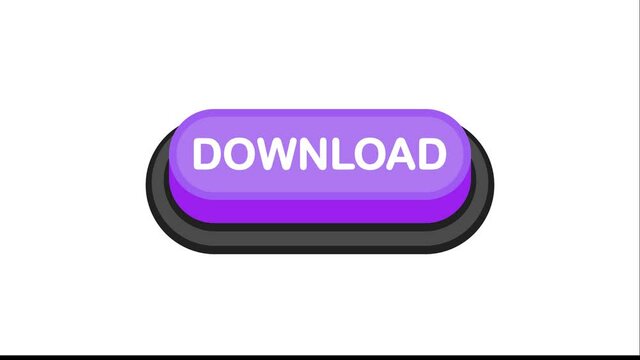 Download red 3D button in flat style isolated on white background. Mouse clicked. Motion graphic.