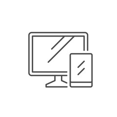 Computer and tablet line icon