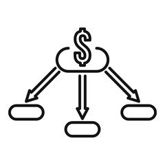 Investment restructuring icon, outline style