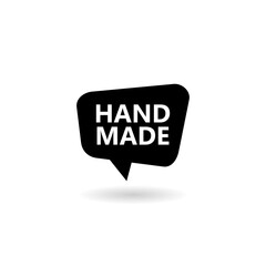 Hand made speech bubble icon with shadow