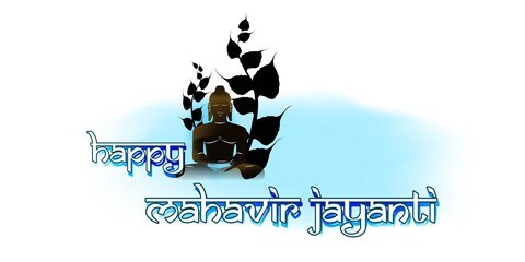 Vector illustration of Mahavir Jayanti concept banner, the birth of Mahavir. Religious festival in Jainism.