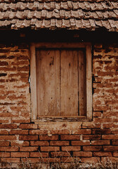 vintage old window in historical old build