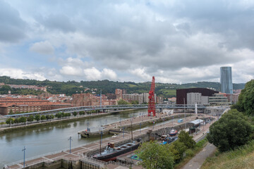 Fototapeta premium Exterior view of the Maritime Museum in Bilbao, Basque Country, Spain