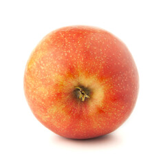 Red apple on a white background with a shadow.