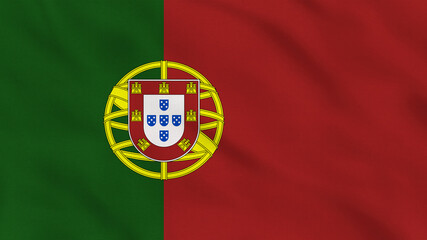 Portugal Crumpled Fabric Flag. Portugal Flag, Portugal Banner, Europe Flags. Celebration. Flag Day. Patriots. Surface Texture. Background Fabric.