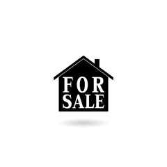 House for sale icon with shadow