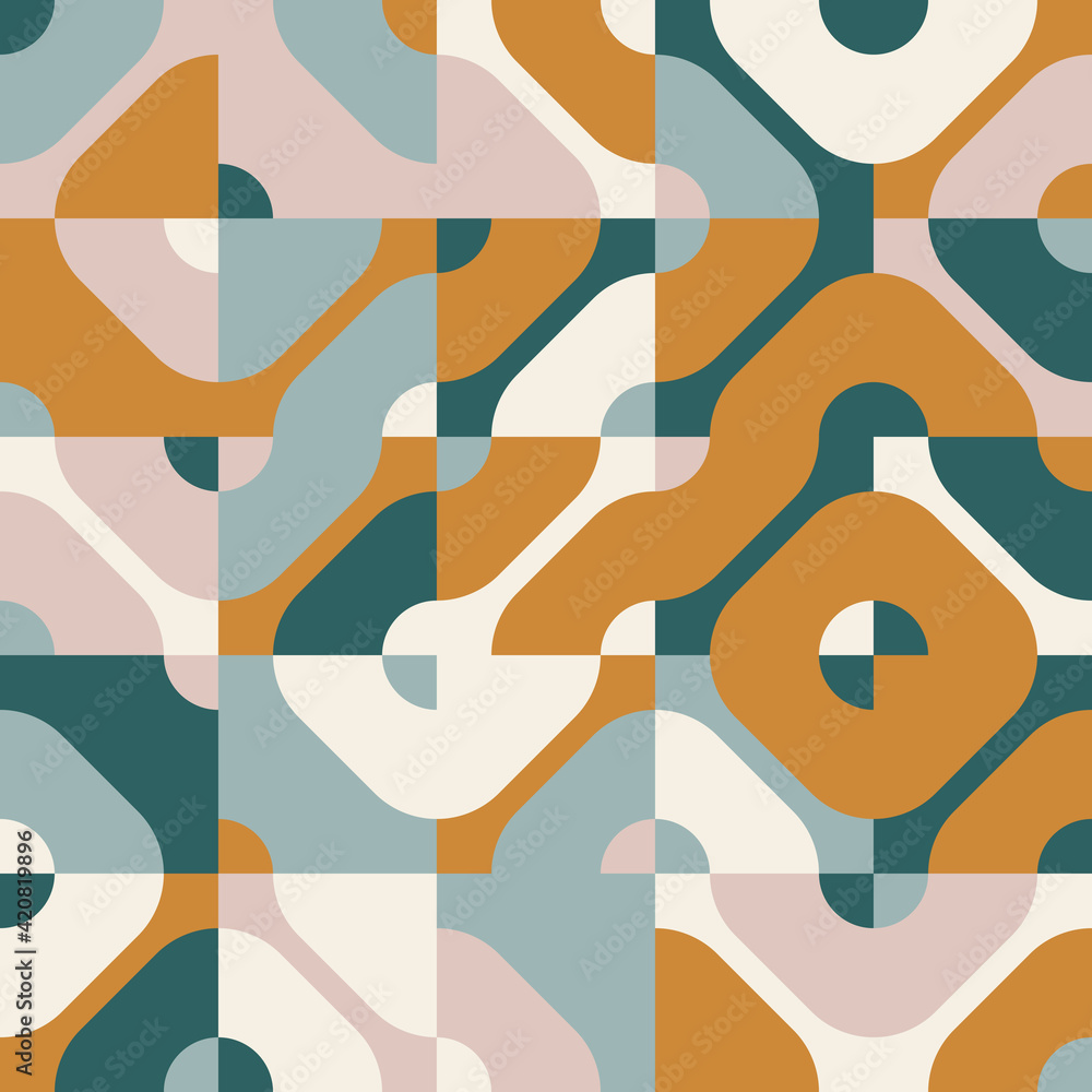 Poster abstract ornamental vector pattern design made with basic geometric shapes
