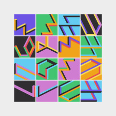 Op Art Abstract Geometric Vector Pattern With 3D Shapes And Three-Dimensional Figures
