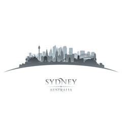 Sydney Australia city silhouette white background