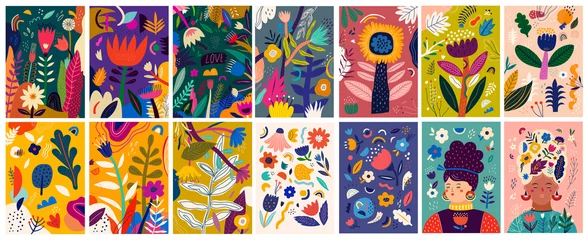 Outdoor-Kissen Schöne helle Frühlingstapeten, Poster, Cover, Karten mit Blumen, Blättern, Blumensträußen, Blumenkompositionen. © moleskostudio
