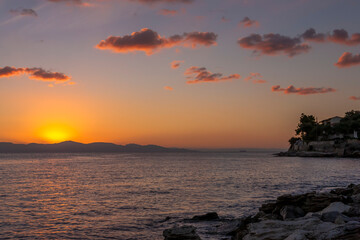 The shore south of Gaios, Paxos, Greece, at dawn