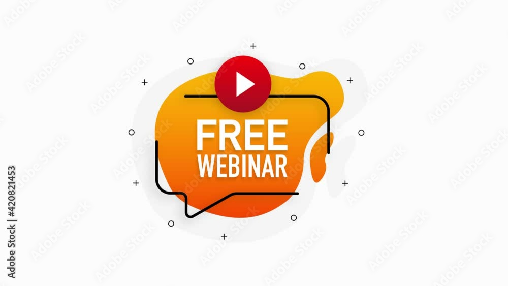 Poster free live webinar for concept design. flat web gradient abstract banner isolated on white backdrop. 