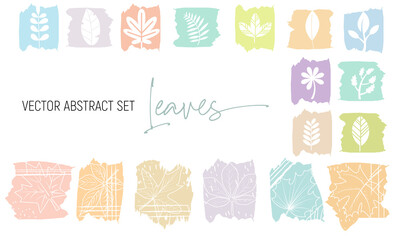 Set of leaves on an abstract background