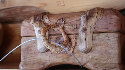 wooden boxfor treasuresin shelf