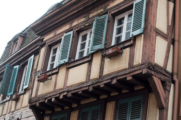 retail of typical medieval architecture in Colmar - France