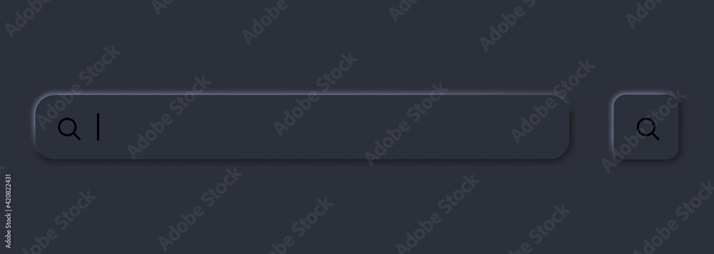 Poster serch bar icon. browser window. user interface elements for mobile app. neumorphism style. vector ep