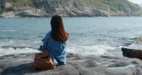 Woman enjoy the sea view