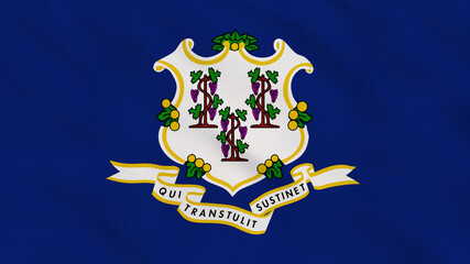 Connecticut State - USA - Crumpled Fabric Flag. USA Flag. State of Connecticut Flag. North America Flags. Celebration. Flag Day. Patriots. Surface Texture. Background Fabric.