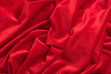 background of red corduroy with folds