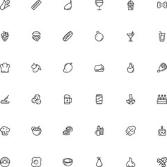 icon vector icon set such as: liquor, open, froth, latte, omelet, berry, lucky, exotic, freshness, fork, umbrella, delicacy, cool, cooker, flat design icons, clip art, fun, yolk, scrambled, bulb