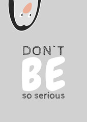 Gift Card Design Don't be so serious. The penguin looks upside down in surprise. Postcard for a loved one, friend, family member. Poster for a children's room. Print for clothes, tableware, stationery