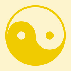 yin yang symbol, yellow yin yang vector icon
