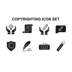 Fototapeta premium copyrighting set icon, isolated copyrighting set sign icon, vector illustration