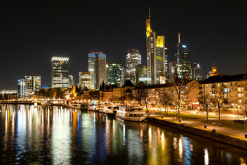 Fototapeta na wymiar Skyline of Frankfurt am Main at night