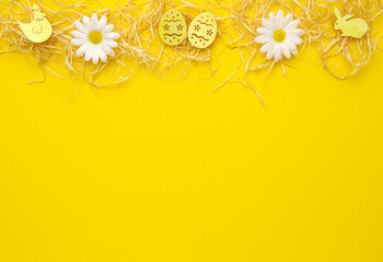 Background for Springtime and Eastertime in yellow