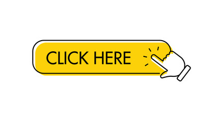 Click here button with hand pointer clicking