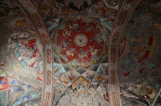 Wonderful painted ceiling at Taragarh fort