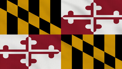 Maryland State - USA - Crumpled Fabric Flag. USA Flag. State of Maryland Flag. North America Flags. Celebration. Flag Day. Patriots. Surface Texture. Background Fabric.