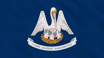 Louisiana State - USA - Crumpled Fabric Flag. USA Flag. State of Louisiana Flag. North America Flags. Celebration. Flag Day. Patriots. Surface Texture. Background Fabric.