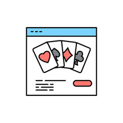 Online casino olor line icon. Pictogram for web page, mobile app, promo.