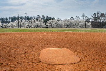 Pitchers mound at a baseball field