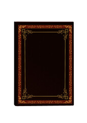 vector graphics mockup book in hardcover brown relief with gold figured embossing
