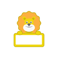 Photo frame with cartoon tiger illustration design